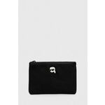 Kozmetična torbica Karl Lagerfeld črna barva - črna. Velika kozmetična torbica iz kolekcije Karl Lagerfeld. Model izdelan iz tekstilnega materiala. Lahek in udoben model, idealen za vsakodnevno nošenje.