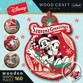 WEBHIDDENBRAND TREFL Wood Craft Origin Puzzle Mickey and Minnie's Christmas Adventure 160 kosov