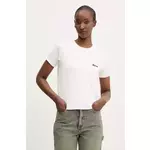 Kratka majica Dickies ženska, bež barva, DK0A4Z8JC481 - bež. Kratka majica iz kolekcije Dickies, izdelana iz tanke, zelo elastične pletenine. Model iz izjemno udobne tkanine z visoko vsebnostjo bombaža.