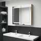LED kopalniška omarica z ogledalom hrast 80x12x68 cm