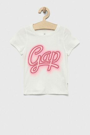 Otroška bombažna kratka majica GAP bež barva - bež. Otroške lahkotna kratka majica iz kolekcije GAP. Model izdelan iz izjemno udobne pletenine. Model iz mehke in na otip prijetne tkanine.