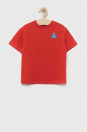 Otroška bombažna kratka majica GAP rdeča barva - rdeča. Otroške lahkotna kratka majica iz kolekcije GAP