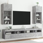 Vidaxl TV omarica z LED lučkami 2 kosa betonsko siva 40,5x30x90 cm