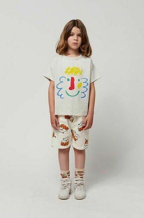 Otroške kratke hlače iz jeansa Bobo Choses bež barva - bež. Otroški kratke hlače iz kolekcije Bobo Choses. Model izdelan iz jeansa. Model iz izjemno udobne bombažne tkanine.