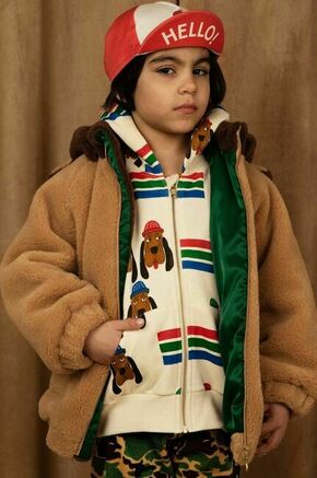 Otroška jakna Mini Rodini bež barva - bež. Otroški jakna iz kolekcije Mini Rodini. Podložen model