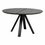 Črna okrogla jedilna miza s hrastovo mizno ploščo ø 130 cm Carradale – Rowico
