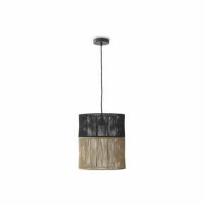 Črna/v naravni barvi stropna svetilka s senčnikom iz jute ø 35 cm – Geese