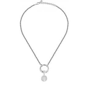 Morellato Elegantna jeklena ogrlica s kapljicami kristalnega drevesa življenja SCZ1178