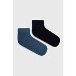Calvin Klein nogavice (2-pack) - modra. Dolge nogavice iz zbirke Calvin Klein. Model iz elastičnega, gladkega materiala. Vključena sta dva para