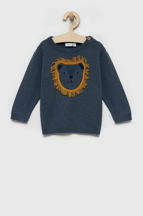 Otroški bombažen pulover Name it - modra. Otroški Pulover iz kolekcije Name it. Model z okroglim izrezom