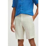 Lanene kratke hlače Medicine moški, bež barva - bež. Kratke hlače iz kolekcije Medicine. Model izdelan iz lanene tkanine.