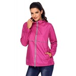 Rosy Women Zipper Lapel Suit Blazer with Foldable Sleeve 28049