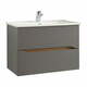 Siva omarica za pod umivalnik brez umivalnika 72x51 cm Set 357 - Pelipal