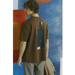 Bombažna kratka majica Medicine moški, rjava barva - rjava. Kratka majica iz posebne kolekcije Jerzy Nowosielski x Medicine. Model izdelan iz pletenine s potiskom.