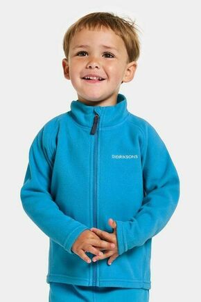 Otroški pulover Didriksons MONTE KIDS FULLZIP - modra. Otroški pulover iz kolekcije Didriksons. Model z zapenjanjem na zadrgo
