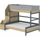 Flexa POPSICLE družinska postelja s stopnicami, 140x200 + 90x200 cm - blueberry