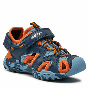 Otroški sandali Geox BOREALIS - modra. Otroški sandali iz kolekcije Geox. Model je izdelan iz kombinacije tekstilnega in sintetičnega materiala. Model z mehkim