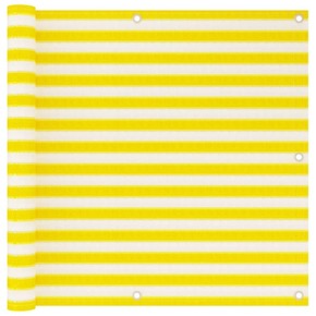 Balkonsko platno rumeno in belo 90x500 cm HDPE