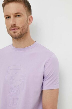 Bombažna kratka majica Karl Lagerfeld vijolična barva - vijolična. Kratka majica iz kolekcije Karl Lagerfeld
