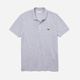 Bombažen polo Lacoste srebrna barva - siva. Polo iz kolekcije Lacoste. Model izdelan iz tanke, elastične pletenine.