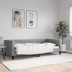 vidaXL Raztegljiva postelja svetlo siva 100x200 cm blago