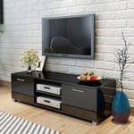 TV omarica visok sijaj črna 120x40,3x34,7 cm