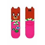 Otroške nogavice Happy Socks Bear Scout Sock vijolična barva - vijolična. Otroške visoke nogavice iz kolekcije Happy Socks. Model izdelan iz elastičnega, vzorčastega materiala.