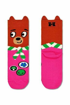 Otroške nogavice Happy Socks Bear Scout Sock vijolična barva - vijolična. Otroške visoke nogavice iz kolekcije Happy Socks. Model izdelan iz elastičnega