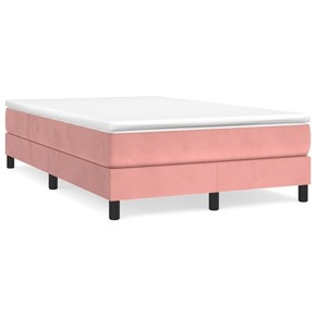VidaXL Box spring postelja z vzmetnico roza 120x190 cm žamet