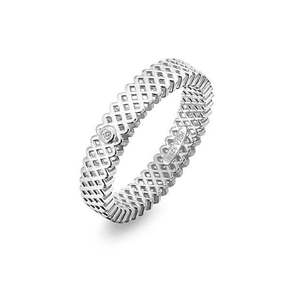 Hot Diamonds Luksuzni srebrni prstan z diamantom Quest Filigree DR222 (Obseg 55 mm) srebro 925/1000