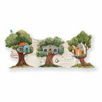 Zeleni otroški stenski obešalnik Tree House - Little Nice Things