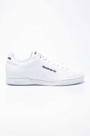 Reebok čevlji - bela. Čevlji iz kolekcije Reebok. Model izdelan iz kombinacije naravnega usnja