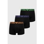 Boksarice Emporio Armani Underwear 3-pack moški, črna barva - črna. Boksarice iz kolekcije Emporio Armani Underwear. Model izdelan iz gladke, elastične pletenine. V kompletu so trije pari. Izjemno udobna tkanina z visoko vsebnostjo bombaža.