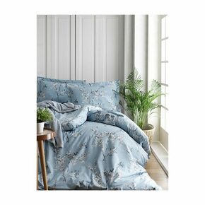 Modra enojna bombažna posteljnina 140x200 cm Chicory – Mijolnir