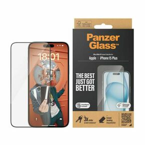 PanzerGlass Ultra-Wide Fit zaščitno steklo za iPhone 15 Plus z aplikatorjem