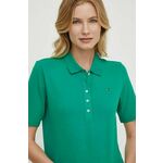Kratka majica Tommy Hilfiger ženski, zelena barva - zelena. Kratka majica iz kolekcije Tommy Hilfiger, izdelana iz tanke, elastične pletenine. Model iz izjemno udobne, zračne tkanine z visoko vsebnostjo bombaža.