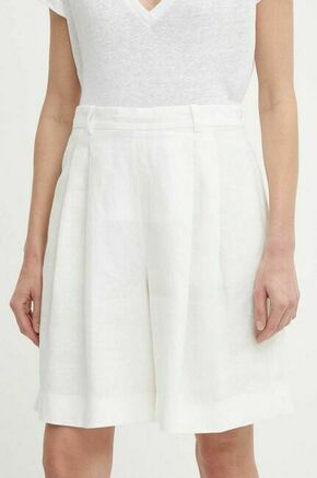 Lanene kratke hlače Polo Ralph Lauren bela barva