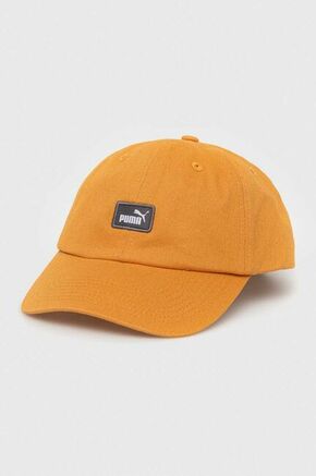 Bombažna bejzbolska kapa Puma oranžna barva - oranžna. Kapa s šiltom vrste baseball iz kolekcije Puma. Model izdelan iz materiala z nalepko.
