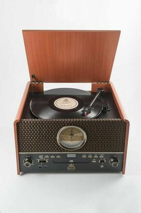 Gramofon GPO Chesterton Rose Wood - rdeča. Gramofon iz kolekcije GPO. Model izdelan iz MDF plošče in umetne snovi.