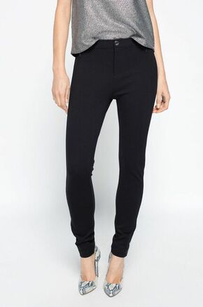 Tommy Hilfiger hlače Imogen Como Rw - črna. Hlače iz kolekcije Tommy Hilfiger. Model izdelan iz enobarvne pletenine.