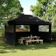 vidaXL Zložljivi pop-up šotor za zabave 3 stranice črn
