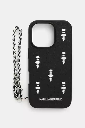 Etui za telefon Karl Lagerfeld iPhone 16 Pro črna barva