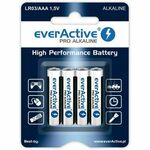 everActive LR6/AA Pro Alkaline Zmogljive alkalne baterije, 4 kos