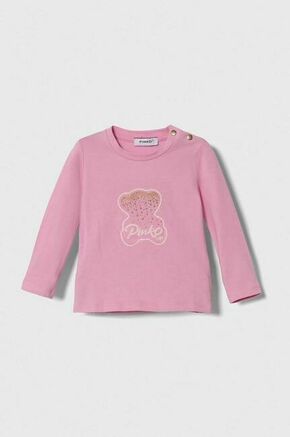 Majica z dolgimi rokavi za dojenčka Pinko Up roza barva - roza. Majica z dolgimi rokavi za dojenčka iz kolekcije Pinko Up. Model izdelan iz pletenine. Izjemno udobna tkanina z visoko vsebnostjo bombaža.