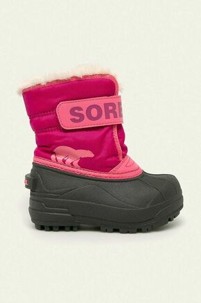 Sorel zimska obutev Childrens Snow Commander - roza. Zimski čevlji iz kolekcije Sorel. Podloženi model izdelan iz kombinacije tekstilnega in sintetičnega materiala.