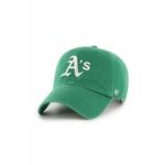 Bombažna bejzbolska kapa 47 brand MLB Oakland Athletics zelena barva, B-NLRGW18GWS-KYA - zelena. Kapa s šiltom vrste baseball iz kolekcije 47 brand. Model izdelan iz pletenine z nalepko.
