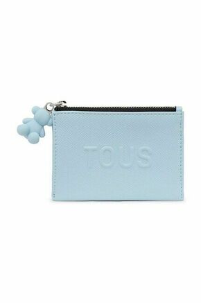 Denarnica Tous ženski - modra. Mala denarnica iz kolekcije Tous. Model izdelan iz ekološkega usnja.