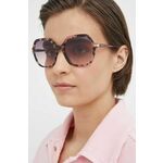 Sončna očala VOGUE ženska, roza barva, 0VO5561S - roza. Sončna očala iz kolekcije VOGUE. Model s toniranimi stekli in okvirji iz plastike. Ima filter UV 400.