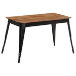 Greatstore Jedilna miza iz trdnega akacijevega lesa in jekla 120x60x76 cm