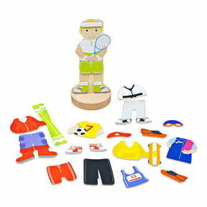 Bigjigs Toys Magnetno oblačenje Puzzle Športne dejavnosti